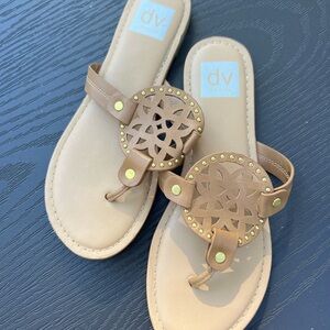 DV by Dolce Vita Women's Brown Sandals with Gold Accents